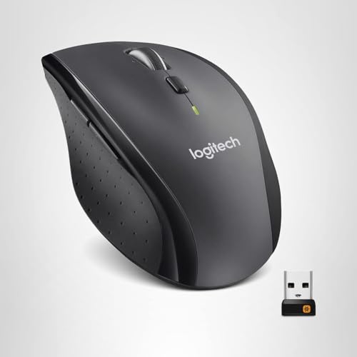 Logitech M705 Marathon Wireless Mouse, Gaming Mouse Wireless, 2.4 GHz USB-A Receiver, 5-Programmable Buttons, 3-Year Battery, PC, Mac, Laptop, Chromebook - Black
