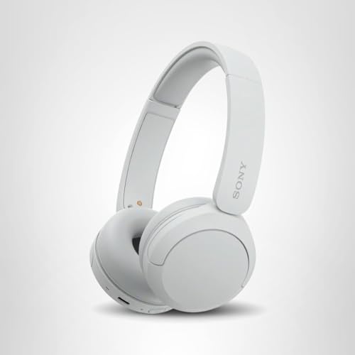 Sony WH-CH520 Wireless Headphones Bluetooth On-Ear Headset with Microphone and up to 50 Hours Battery Life with Quick Charging, White