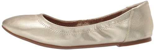 Amazon Essentials Women's Belice Comfortable Slip-On Ballet Flats Shoes, Gold, 6.5 Wide
