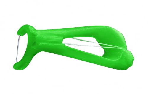 Reuseable Flosser | Easy String Floss Holder | Refillable with ANY floss | Ergonomic Floss Gadget | Oral Hygiene Care | For Kids and Adults (Green)