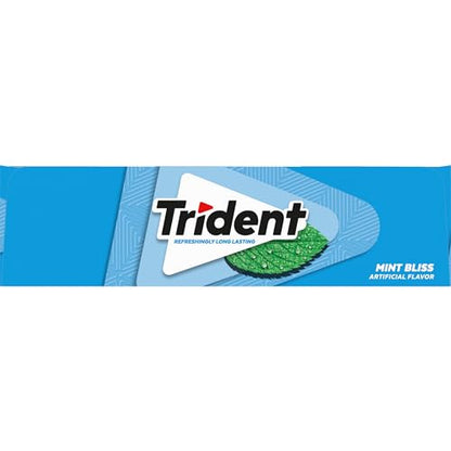 Trident Mint Bliss Sugar Free Gum, 12 Packs of 14 Pieces (168 Total Pieces)