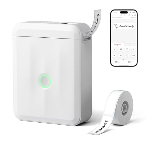 NIIMBOT D110 Mini Label Maker Machine with Tape for Home School, White