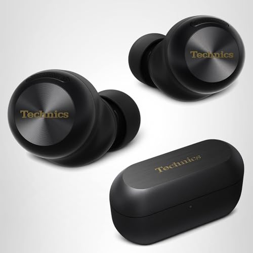 Technics Reference Class Hi-Fi Wireless Earbuds, Dolby Atmos, Head Tracking, Adaptive Noise Cancelling, 3 Device Multipoint, 10-hr Battery, Wireless Charging, in Ear Headphones - EAH-AZ100-K (Black)