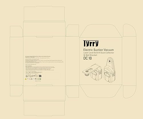 Tyrry 4-in-1 Laser Level Tool with Line Laser, Drill Dust Collector, Wall Bracket, Electronic Vacuum Suction Cup, 1800 mAh Battery, Leveler Tool Perfect for Picture Hanging, Painting, Home Renovations