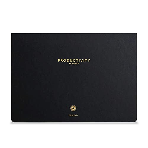 Intelligent Change - Daily Desk Pad, 3-Month Productivity Planner, Tear-Out Deskpad for to-Do List, Productivity Tools for Time Management and Mindfulness, A4 Size, Black