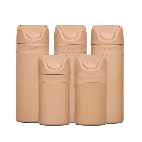 RIES Travel Bottles for Toiletries | Travel Size Containers | 5 Pack