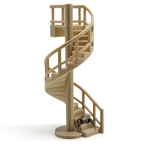 Jumping Spider Enclosure Accessories – Fun Spinning Stairs, Jumping Spider Climbing Toy with Magnetic Mount for Jumping Spider Enclosure Accessory Decoration (Beige)