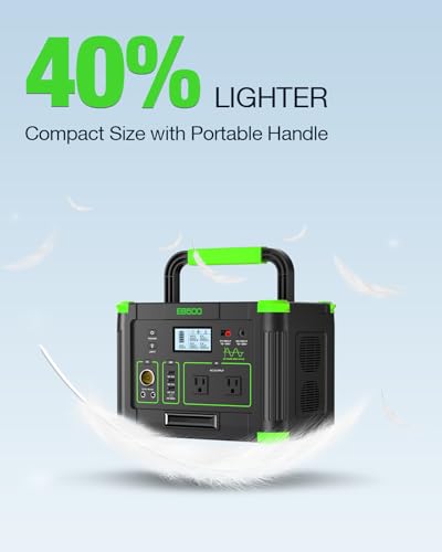 Portable Power Station 500W, 519.48Wh/140400mAh Solar Generator Backup