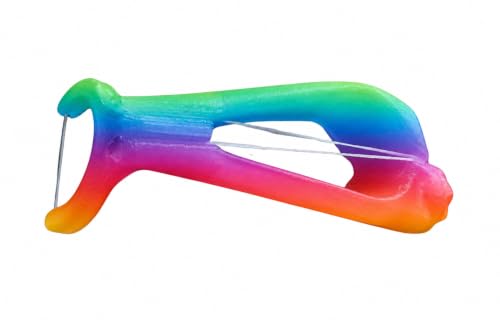 Reuseable Flosser | Easy String Floss Holder | Refillable with ANY floss | Ergonomic Floss Gadget | Oral Hygiene Care | For Kids and Adults (Rainbow)