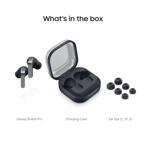 Samsung Galaxy Buds 4 Pro (2026) AI True Wireless Bluetooth Earbuds + $30 Gift Card, Hi-Res Audio, 2-Way Speaker, ANC 2.0, Optimized Comfort, IP57, Live Translation, Black [US Version, 2 Yr Warranty]