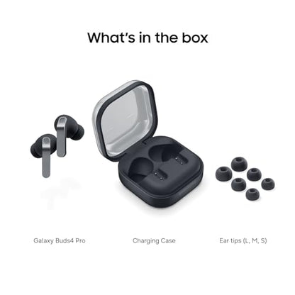 Samsung Galaxy Buds 4 Pro (2026) AI True Wireless Bluetooth Earbuds + $30 Gift Card, Hi-Res Audio, 2-Way Speaker, ANC 2.0, Optimized Comfort, IP57, Live Translation, Black [US Version, 2 Yr Warranty]