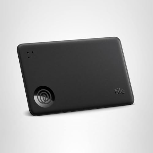 Tile by Life360 Slim - Wallet Finder, Bluetooth Tracker and Item Locator for Luggage Tags, Passports and More. Both iOS and Android Compatible. Phone Finder. 1-Pack (Black)