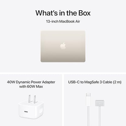 Apple 2026 MacBook Air 13-inch Laptop with M5 chip: Built for AI, 13.6-inch Liquid Retina Display, 16GB Unified Memory, 512GB SSD, 12MP Center Stage Camera, Touch ID, Wi-Fi 7; Starlight