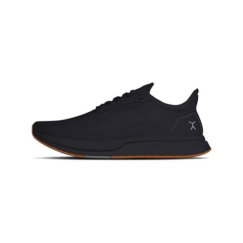 FLUX FOOTWEAR Men’s and Women’s Adapt Runner Wide Toe-Box Natural Movement Shoes with Breathable Knit Upper & UltraFlex Midsole Lightweight Shoes for Running, Walking & Everyday Wear - Black/Gum