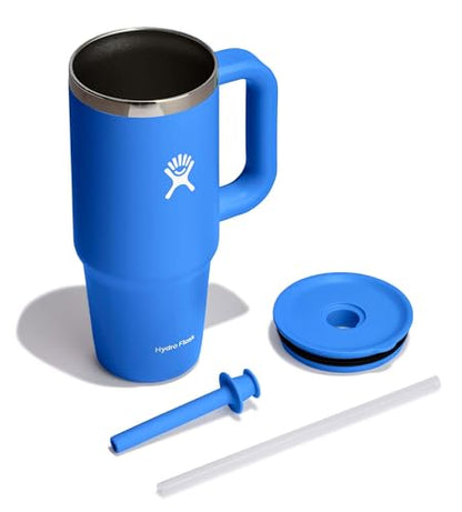 Hydro Flask 24 Oz Travel Tumbler with Handle, Lid and Straw - Insulated Stainless Steel in 24 Oz Cascade