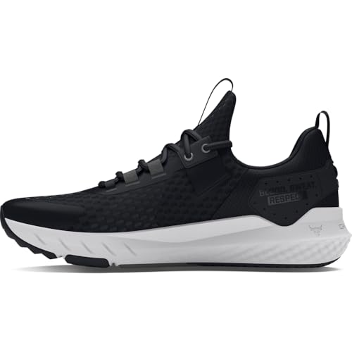 Under Armour Men's Project Rock Blood Sweat Respect 4, (001) Black/Castlerock/White, 9.5, US