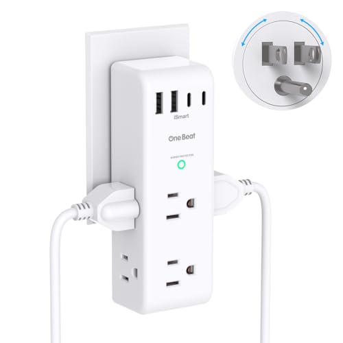 Surge Protector Outlet Extender with Rotating Plug, Multi Plug Wall Outlet