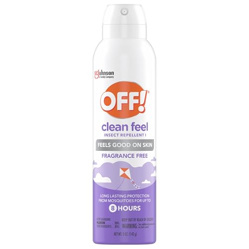 OFF! Clean Feel Insect Repellent Aerosol with 20% Picaridin, Bug Spray with Long Lasting Protection from Mosquitoes, Feels Good on Skin, 5 oz