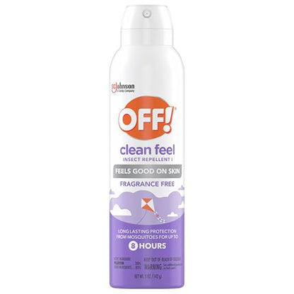 OFF! Clean Feel Insect Repellent Aerosol with 20% Picaridin, Bug Spray with Long Lasting Protection from Mosquitoes, Feels Good on Skin, 5 oz