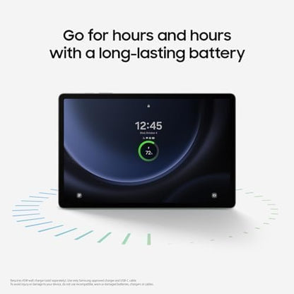 SAMSUNG Galaxy Tab S9 FE+ Plus 12.4” 128GB Android Tablet, Long Battery Life, Powerful Processor, S Pen, 8MP Camera, Lightweight Durable Design, Expandable Storage, US Version, 2023, Lavender