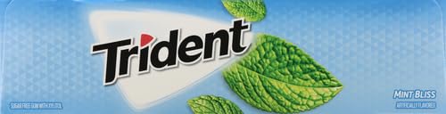 Trident Mint Bliss Sugar Free Gum, 12 Packs of 14 Pieces (168 Total Pieces)