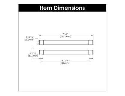 Hickory Hardware 1 Pack Solid Core Kitchen Cabinet Pulls, Luxury Cabinet Handles, Hardware for Doors & Dresser Drawers, 8-13/16 Inch (224mm) Hole Center, Crysacrylic with Chrome, Midway Collection
