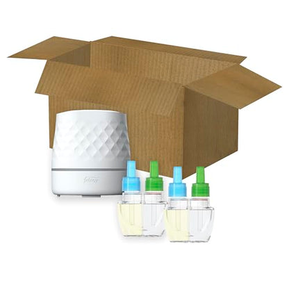 Febreze Plug Scent Booster Starter Kit, Oil Diffuser, Air Freshener Plug in, Continuous Scent Device + 2 Gain Original Refills