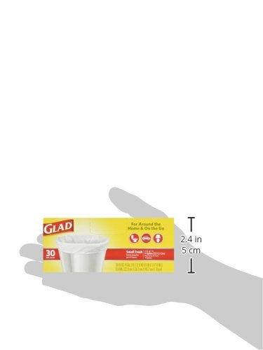 Glad Trash Bags, Small Garbage Bags - 4 Gallon White Trash Bag - 30 Count