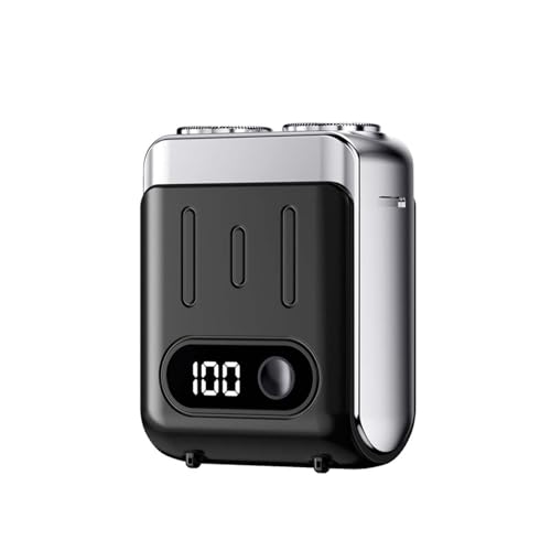 Mini Electric Shaver, Luggage Electric Shaver, Rechargeable Travel Razor, for Men, Portable Razor, Waterproof Facial Hair Removal, USB Rechargeable Long Lasting for Home (Upgraded Black)