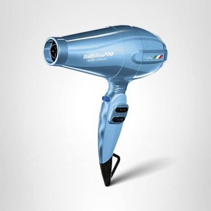 BaBylissPRO Hair Dryer, Nano Titanium Portofino 2000-Watt Blow Dryer, Hair Styling & Appliances, Blue, BNTB6610N