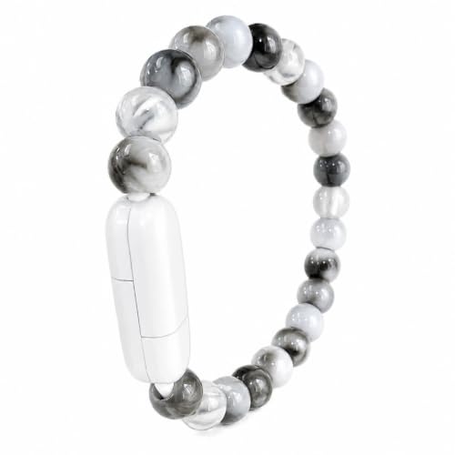 AethelFlora Beaded Bracelets for Women, Pretty Bracelets for Women 9.45in Length, Trendy Jewelry Gifts for Lover Mom Friends (Black -White)
