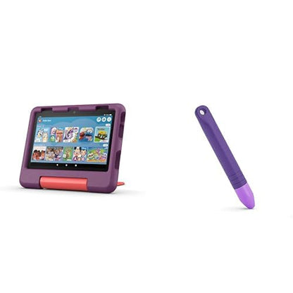 Amazon Fire HD 8 Kids tablet Stylus Bundle — Bundle includes Amazon Fire HD 8 Kids tablet, 32GB, Grape & Purple Stylus