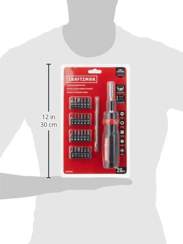 CRAFTSMAN Ratcheting Screwdriver, Multibit Set, 26-Piece (CMHT68001)