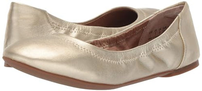 Amazon Essentials Women's Belice Comfortable Slip-On Ballet Flats Shoes, Gold, 6.5 Wide