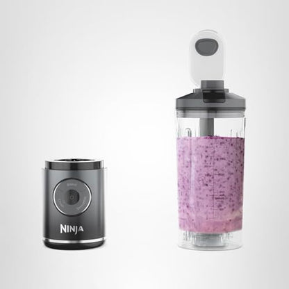 Ninja Blast Max, Portable & Personal Blender + Twist & Go, Smoothie, Blend, Ice Crush, 3 Programs, Cordless, 22 oz removable Vessel, Dishwasher Safe, Leakproof, Grey, BC251GY