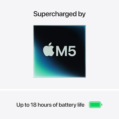 Apple 2026 MacBook Air 13-inch Laptop with M5 chip: Built for AI, 13.6-inch Liquid Retina Display, 16GB Unified Memory, 1TB SSD, 12MP Center Stage Camera, Touch ID, Wi-Fi 7; Silver