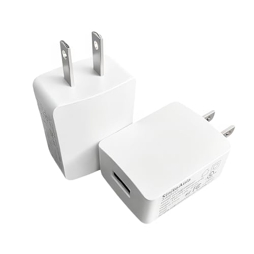 SinitoAula UL Listed USB Wall Charger Block - 10W (5V2A), White, 2-Pack