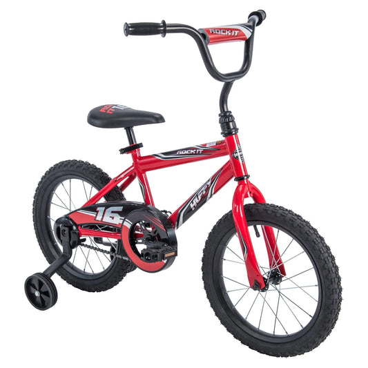 Huffy 16" Rock It Kids Bicycle, for Kids Ages 4+ Years, Training Wheels, Red