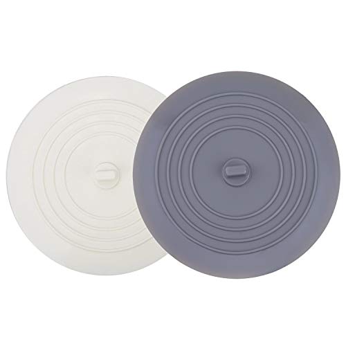 V-TOP Tub Stopper 2 Pack, 6 inches Large Silicone Drain Plug Hair Stopper Flat Suction Cover for Kitchen Gadgets Bathroom Accessories and Laundry