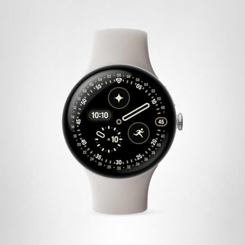 Google Pixel Watch 4 (41mm) - Android Smartwatch with Heart Rate and Sleep Tracking - 30-Hour Battery - Fitness Tracking - Google AI - Polished Silver Aluminum Case - Porcelain Active Band - Wi-Fi