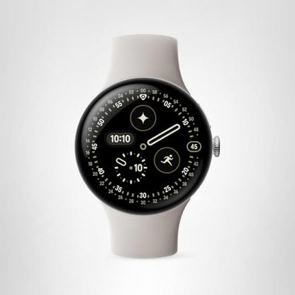 Google Pixel Watch 4 (41mm) - Android Smartwatch with Heart Rate and Sleep Tracking - 30-Hour Battery - Fitness Tracking - Google AI - Polished Silver Aluminum Case - Porcelain Active Band - Wi-Fi