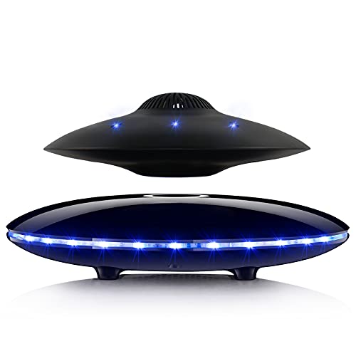 RUIXINDA Magnetic Levitating Bluetooth Speaker, Levitating UFO Speakers with LED Lights, 360 Degree Rotation, Wireless Floating Speakers for Home Office Decor Cool Tech Gadgets, Creative Gifts