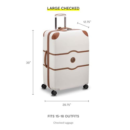 DELSEY PARIS Chatelet Air 2.0 Hardside Luggage with Spinner Wheels, Chocolate Brown, Checked-Large 28 Inch