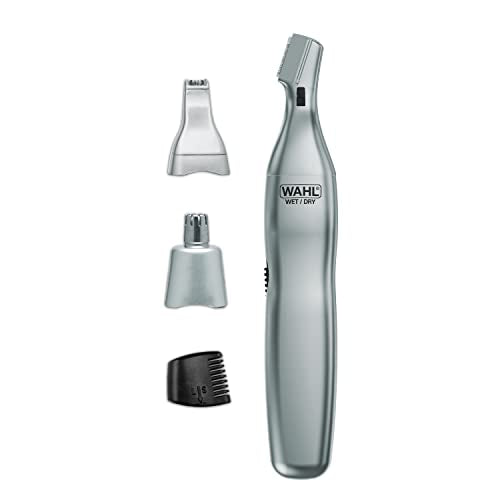 Wahl Men's Nose Hair Trimmer, for Eyebrows, Neckline, Nose & Ear Hair, Precision Detail Trimming with Interchangeable Heads, Battery Included - Model 5545-400