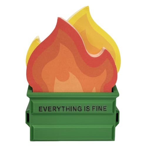 Infmetry Garbage Can Fire Sticky Notes Office Supplies Flame Notepads Desk Accessories Funny White Elephant Gifts for Coworker Boss Teacher Women Men Adult 300 Sheets