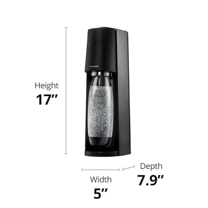 SodaStream - Terra Soda Streaming Machine - STARTER KIT - Sparkling Water Maker with CO2 & Bubly Drop - Eco-Friendly, No Batteries Needed - Black