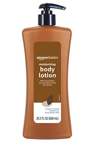 Amazon Basics Cocoa Butter Body Lotion, Lightly Scented, 20.3 Fl Oz, Pack of 4