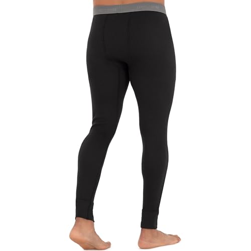 Fruit of The Loom Men's Recycled Waffle Thermal Underwear Bottom, Black, Medium