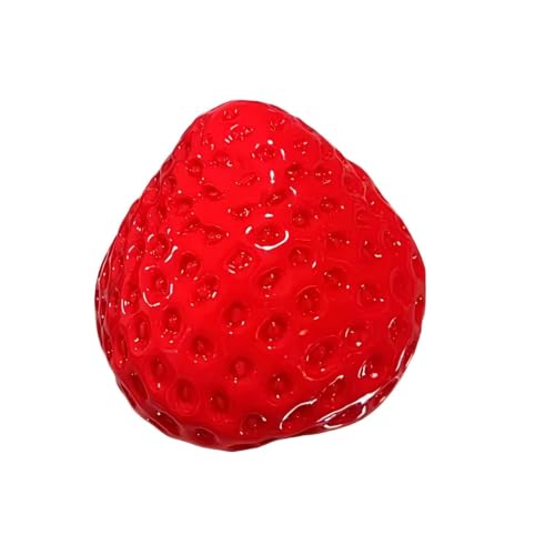 Red Strawberry TPR Hand Squeeze Stress Ball for Adults | Flexible TPR Material, Office & Commute Use, Hand Fidget Gadget, Compression Accessory, Daily Stress Relief