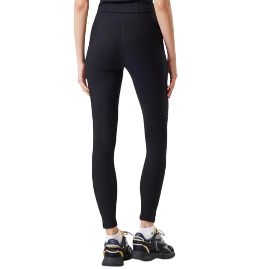 Lacoste Women's Bandier Ribbed Legging, Black, Large